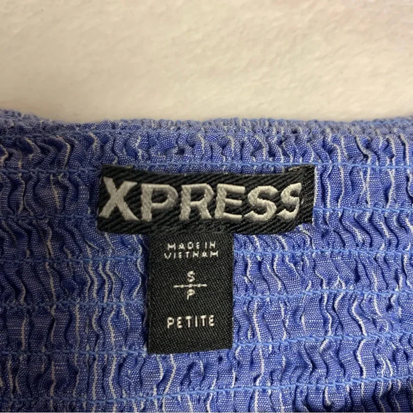 Express size small petite cropped top blue/white striped bra included - Picture 5 of 7